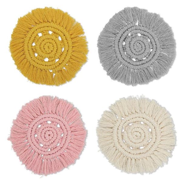table runner round pure handmade macrame cup pad tassels cotton rope braid non-slip mug insulation mat for kitchen bar home
table runner round pure handmade macrame cup pad tassels cotton rope braid non-slip mug insulation mat for kitchen bar home