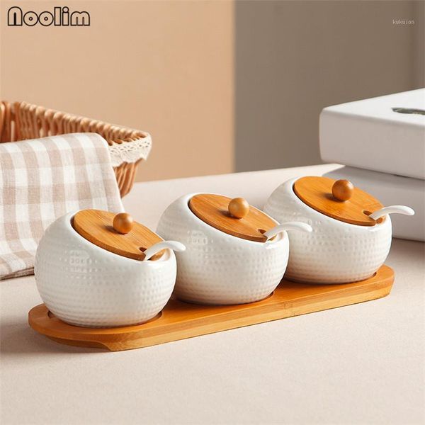 storage bottles & jars ceramic household seasoning bottle with bamboo tray condiment jar spice soy sauce salt sugar can kitchen organizer
storage bottles & jars ceramic household seasoning bottle with bamboo tray condiment jar spice soy sauce salt sugar can kitchen organizer
