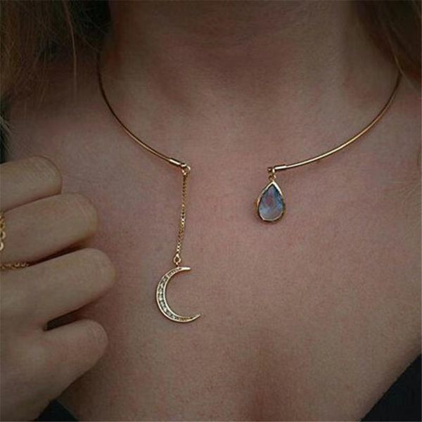 chokers 2021 trend rhinestone moon pendant choker necklace for women fashion water drop statement jewelry accessories girlfriend gift, Golden;silver
chokers 2021 trend rhinestone moon pendant choker necklace for women fashion water drop statement jewelry accessories girlfriend gift, Golden;silver