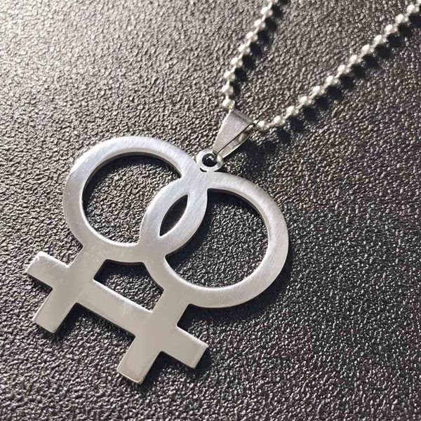 pendant necklaces fashion stainless steel lesbian gender symbol pendants for women gay pride silvery color jewelry bead chain link, Silver
pendant necklaces fashion stainless steel lesbian gender symbol pendants for women gay pride silvery color jewelry bead chain link, Silver