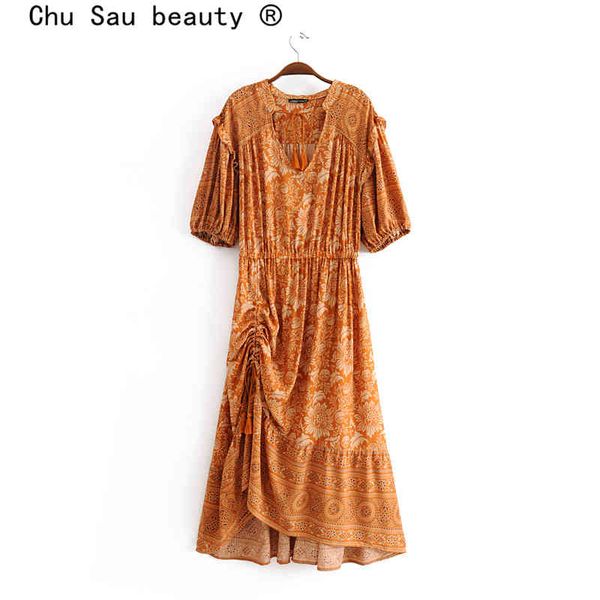 chu sau beauty boho floral print maxi dress women holiday style fashion half sleeve long dresses female beachwear 210508, Black;gray
chu sau beauty boho floral print maxi dress women holiday style fashion half sleeve long dresses female beachwear 210508, Black;gray