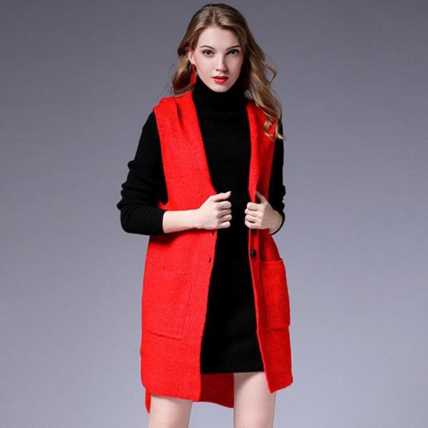 women's vests jry autumn fashion european sleeveless outerwear women hooded single-breasted knit casual with pockets, Black;white
women's vests jry autumn fashion european sleeveless outerwear women hooded single-breasted knit casual with pockets, Black;white