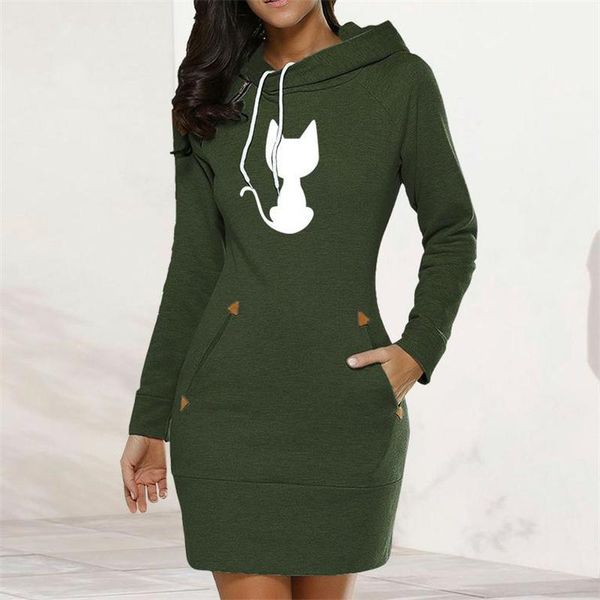 casual dresses 2021 women's pocket drawstring hoodie long slim body cute cat dress autumn fashion sleeve, Black;gray
casual dresses 2021 women's pocket drawstring hoodie long slim body cute cat dress autumn fashion sleeve, Black;gray