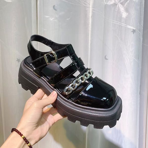 designer women slides european station muffin bottomed baotou sandals 2021 summer retro leather square head thick heel elevated casual, Black
designer women slides european station muffin bottomed baotou sandals 2021 summer retro leather square head thick heel elevated casual, Black