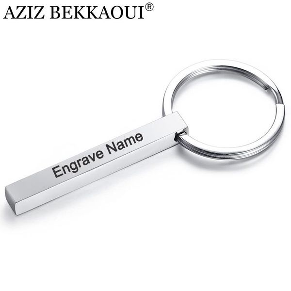 keychains aziz bekkaoui engrave name simple style stainless steel pendant key ring customized logo fashion jewelry gift, Silver
keychains aziz bekkaoui engrave name simple style stainless steel pendant key ring customized logo fashion jewelry gift, Silver