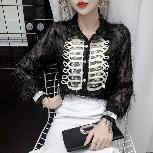 korean fashion clothing fall 2021 women long sleeve tassels chiffon assorted colors loose blouse see through shirt business women's blo, White
korean fashion clothing fall 2021 women long sleeve tassels chiffon assorted colors loose blouse see through shirt business women's blo, White