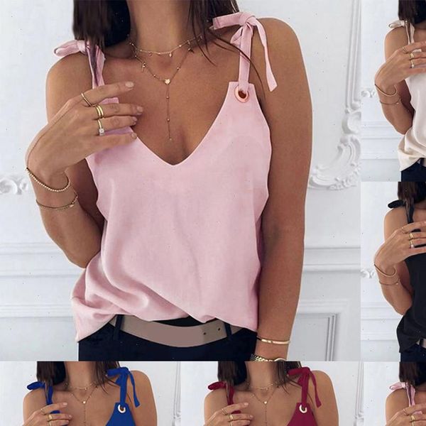trendy solid sleeveless womens cami strap shirt comfortable v neck bow casual vest summer, White
trendy solid sleeveless womens cami strap shirt comfortable v neck bow casual vest summer, White