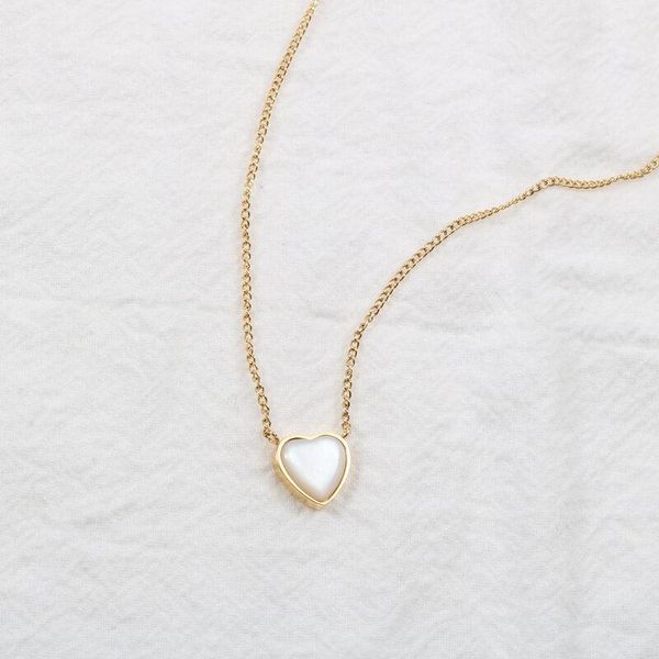 pendant necklaces high polish 18k plating real gold stainless steel necklace heart shaped white shell titanium choker for women, Silver
pendant necklaces high polish 18k plating real gold stainless steel necklace heart shaped white shell titanium choker for women, Silver