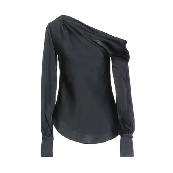 women's tanks & camis one shoulder sleeves long satin shirt normal length blouse black champagne women pleats custom made for autua, White
women's tanks & camis one shoulder sleeves long satin shirt normal length blouse black champagne women pleats custom made for autua, White