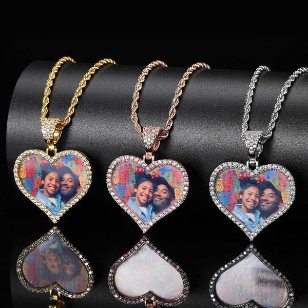 pendant necklaces hip hop couple po memory love po with zircon heart-shaped frame necklace, Silver
pendant necklaces hip hop couple po memory love po with zircon heart-shaped frame necklace, Silver