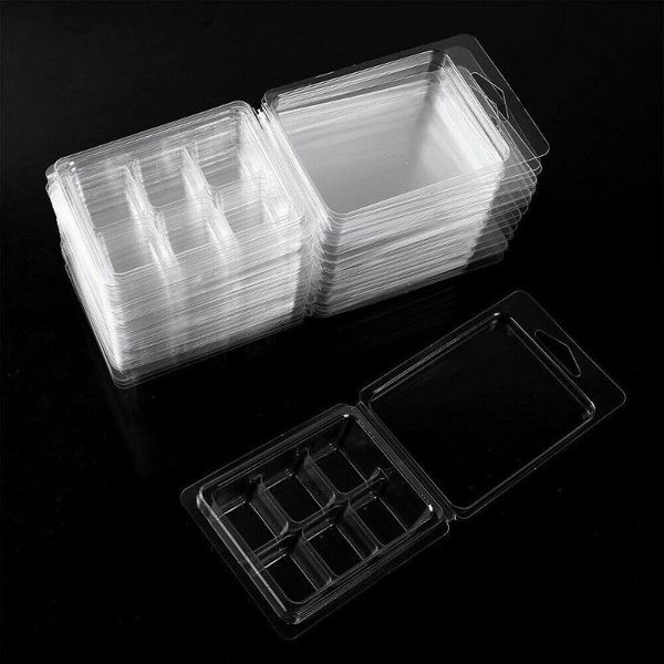 craft tools 50pcs wax melt clamshell molds plastic cube tray for soap clear empty pvc packaging box
craft tools 50pcs wax melt clamshell molds plastic cube tray for soap clear empty pvc packaging box