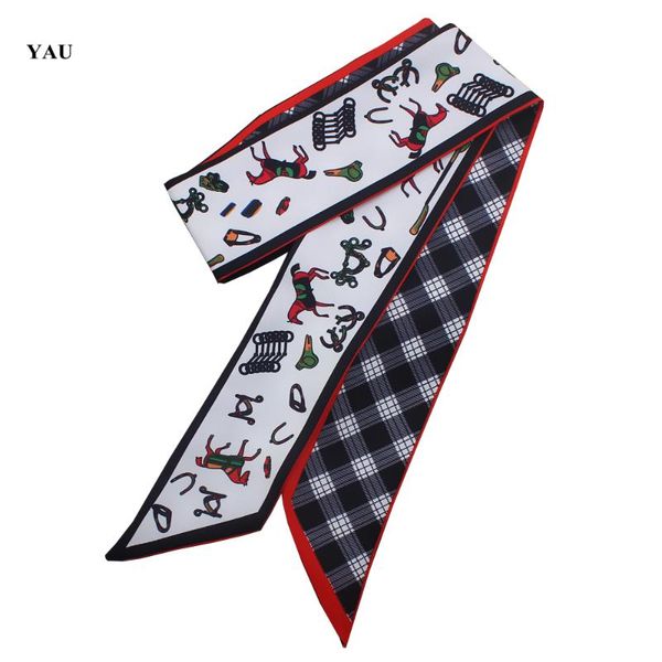 scarves 95cm*5cm horses saddle plaid printed small scarf women twill silk headband long bag accessories ribbon, Blue;gray
scarves 95cm*5cm horses saddle plaid printed small scarf women twill silk headband long bag accessories ribbon, Blue;gray