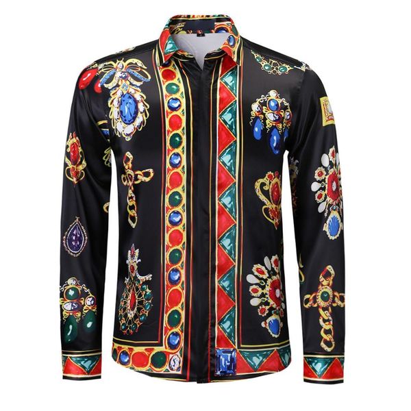 men's casual shirts luxury brand floral flower print mens slim fit baroque party prom formal for men 27zv, White;black
men's casual shirts luxury brand floral flower print mens slim fit baroque party prom formal for men 27zv, White;black