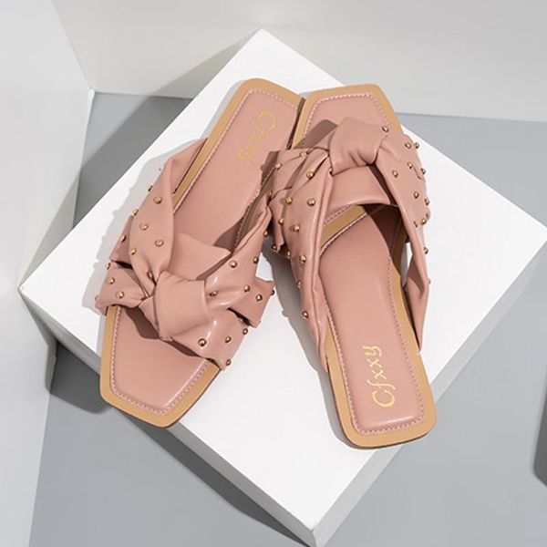 slippers women's rivet woven personality design upper summer flat-bottomed female sandals sandy beach woman shoes, Black
slippers women's rivet woven personality design upper summer flat-bottomed female sandals sandy beach woman shoes, Black