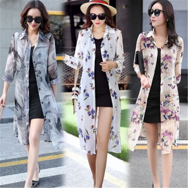 women's knits & tees summer sunscreen female blouses long super thin chiffon floral cardigan half sleeve loose flower print shirts 5654, White
women's knits & tees summer sunscreen female blouses long super thin chiffon floral cardigan half sleeve loose flower print shirts 5654, White