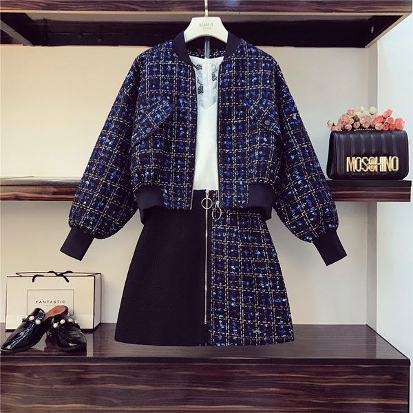 women fashion batwing sleeve tweed patchwork short jacket coat + zipper mini skirt spring plaid 2 piece clothing set 210416, White
women fashion batwing sleeve tweed patchwork short jacket coat + zipper mini skirt spring plaid 2 piece clothing set 210416, White