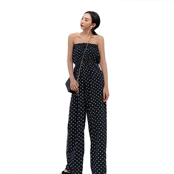 women's jumpsuits & rompers office lady vintage elastic high waist wide legged jumpsuit female summer strapless black dots full length, Black;white
women's jumpsuits & rompers office lady vintage elastic high waist wide legged jumpsuit female summer strapless black dots full length, Black;white