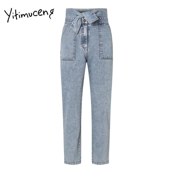 women's jeans yitimuceng women knot cotton with pokets harem pants casual high waist washed streetwear ladies denim mom 2021, Blue
women's jeans yitimuceng women knot cotton with pokets harem pants casual high waist washed streetwear ladies denim mom 2021, Blue