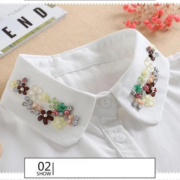 bow ties colorful handmade beads fake collar shirt decorative women solid color false neck half bouse, Black;gray
bow ties colorful handmade beads fake collar shirt decorative women solid color false neck half bouse, Black;gray