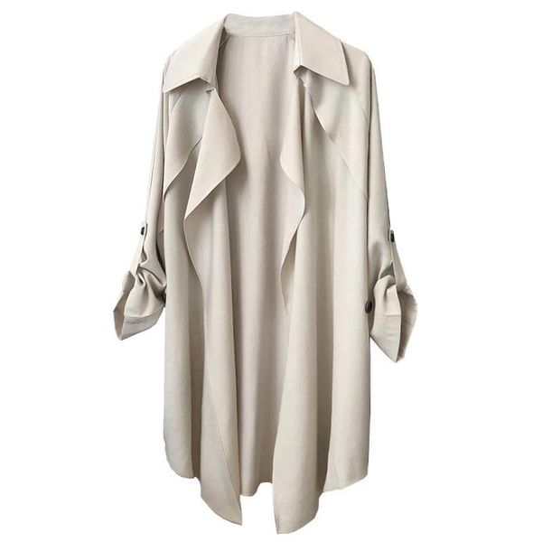 women's trench coats 2021 windbreaker autumn thin mid-length korean style waist wide loose spring and jacket, Tan;black
women's trench coats 2021 windbreaker autumn thin mid-length korean style waist wide loose spring and jacket, Tan;black