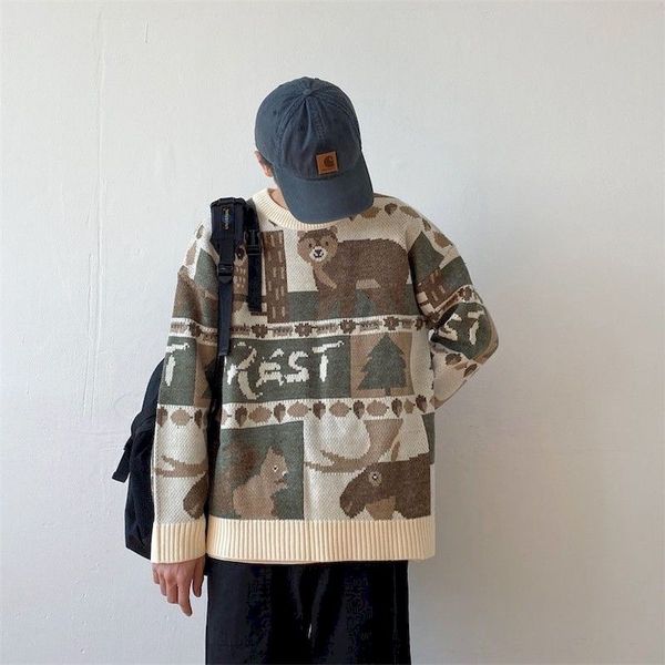 winter sweaters men casual round ne bear pattern retro mens pullovers japanese style couple sweater cute women pullover 2021, Black
winter sweaters men casual round ne bear pattern retro mens pullovers japanese style couple sweater cute women pullover 2021, Black