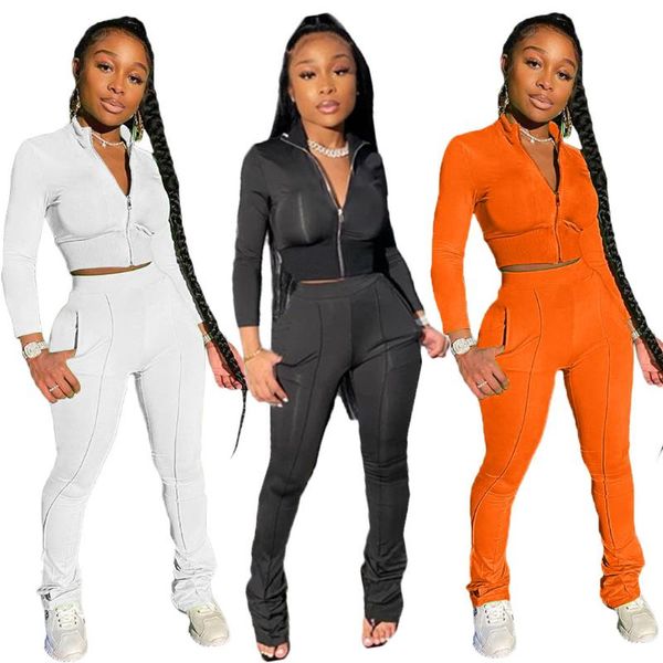 women's two piece pants 2021 autumn winter set women zipper slim casual solid color sports suit 2 sets womens outfits, White
women's two piece pants 2021 autumn winter set women zipper slim casual solid color sports suit 2 sets womens outfits, White