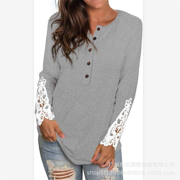 fashion sweater fine woolen 2021 women's leisure long sleeve round neck lace button t-shirt, White;black
fashion sweater fine woolen 2021 women's leisure long sleeve round neck lace button t-shirt, White;black