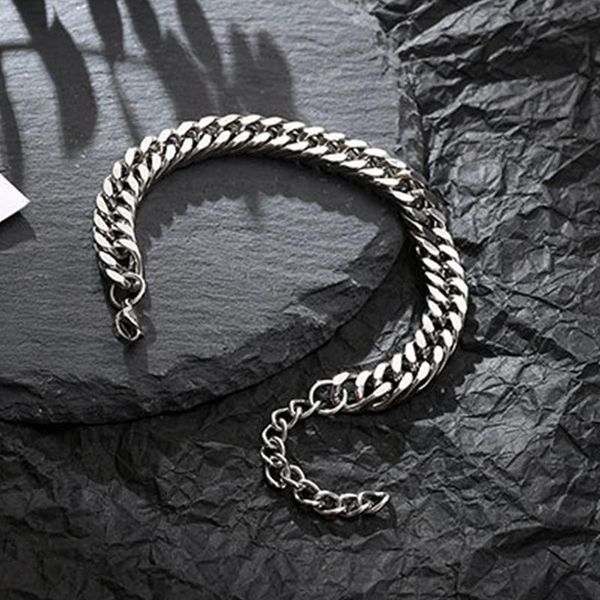 link, chain bracelet men stainless steel hip hop on hand gifts for accessories fashion adjustable length jewelry, Black
link, chain bracelet men stainless steel hip hop on hand gifts for accessories fashion adjustable length jewelry, Black