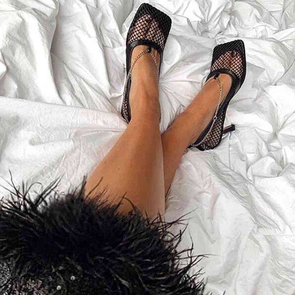 sandals hollow mesh summer ladies shoes fashion square toe high heels pumps women chain strap party sandals 81d3, Black
sandals hollow mesh summer ladies shoes fashion square toe high heels pumps women chain strap party sandals 81d3, Black