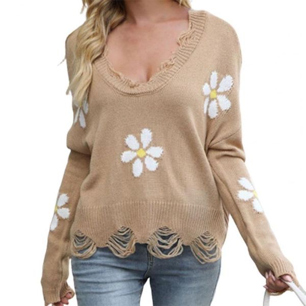 women's sweaters office lady casual sweater flower pattern v neck autumn winter ripped long sseeves warm elegant pullover for daily out, White;black
women's sweaters office lady casual sweater flower pattern v neck autumn winter ripped long sseeves warm elegant pullover for daily out, White;black