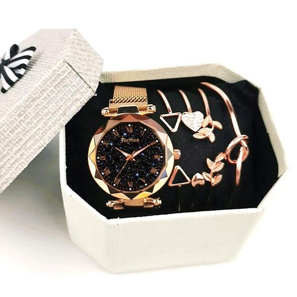 magnetic starry sky women watch set with bracelet box relogio feminino ladies wrist watches for rose gold 2021 wristwatches, Slivery;brown
magnetic starry sky women watch set with bracelet box relogio feminino ladies wrist watches for rose gold 2021 wristwatches, Slivery;brown