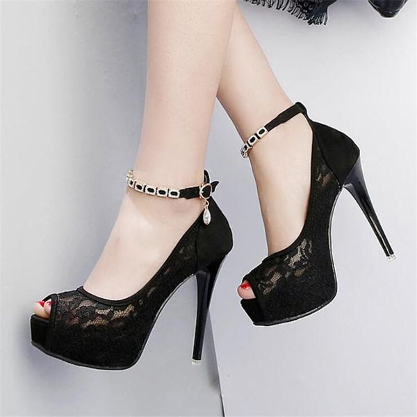 women summer lace mesh shoes fish mouth high heel ladys platform sandals evening dress wedding shoes12cm female heels, Black
women summer lace mesh shoes fish mouth high heel ladys platform sandals evening dress wedding shoes12cm female heels, Black