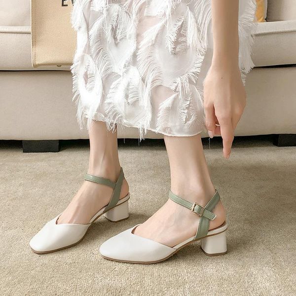 sandals mixed colors closed toe sandale femme ankle buckle square sandalias elegant thick high heels women grandma shoes2021, Black
sandals mixed colors closed toe sandale femme ankle buckle square sandalias elegant thick high heels women grandma shoes2021, Black