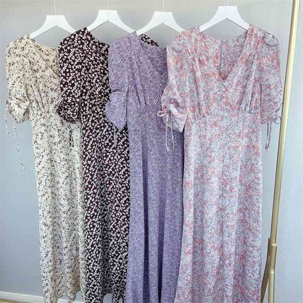 v neck slim waist print trumpet dress spring summer japan style women dresses sweet puff short sleeve vestidos 210429, Black;gray
v neck slim waist print trumpet dress spring summer japan style women dresses sweet puff short sleeve vestidos 210429, Black;gray