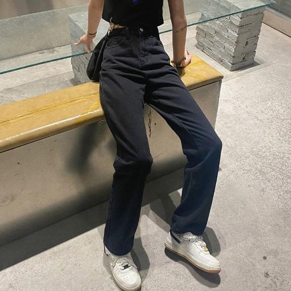 women's jeans ladies simple basic college straight full length pants women high waist blackjeans fall solid loose all-match denim trous, Blue
women's jeans ladies simple basic college straight full length pants women high waist blackjeans fall solid loose all-match denim trous, Blue