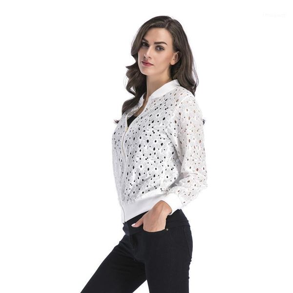 women's jackets 2021 women clothes hollow out hole white loose jacket summer casual o-neck zipper slim womens black coat, Black;brown
women's jackets 2021 women clothes hollow out hole white loose jacket summer casual o-neck zipper slim womens black coat, Black;brown