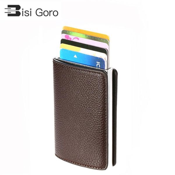 card holders bisi goro rfid -up holder aluminum box litchi soft leather case information protector security clutch casual wallet, Brown;gray
card holders bisi goro rfid -up holder aluminum box litchi soft leather case information protector security clutch casual wallet, Brown;gray