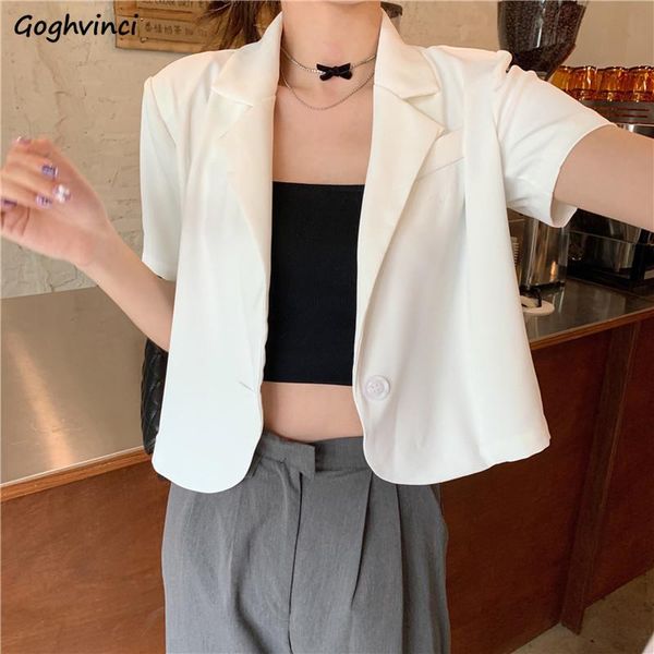 women's suits & blazers women solid short sleeve summer fashion crop single button korean stylish design loose notched female ulzzang, White;black
women's suits & blazers women solid short sleeve summer fashion crop single button korean stylish design loose notched female ulzzang, White;black