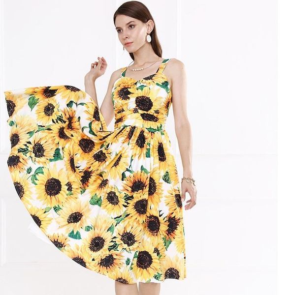 a line summer fashion spaghetti straps women sunflower dress female backless high waist yellow floral print beach holiday dresses, Black;gray
a line summer fashion spaghetti straps women sunflower dress female backless high waist yellow floral print beach holiday dresses, Black;gray
