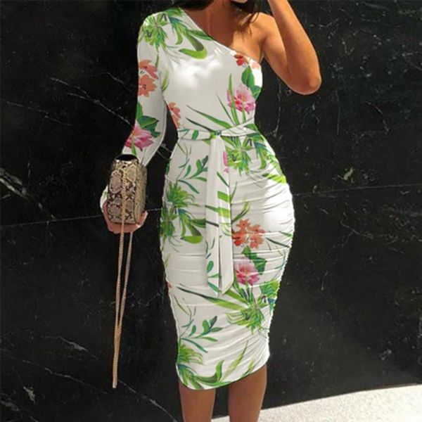 casual dresses fashion one shoulder lace-up pleated floral print bodycon dress women club sheath slim vestidos robes female, Black;gray
casual dresses fashion one shoulder lace-up pleated floral print bodycon dress women club sheath slim vestidos robes female, Black;gray
