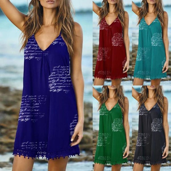casual dresses women's fashion loose patchwork lace letter print v-neck strapless dress summer bohemian beach vestidos, Black;gray
casual dresses women's fashion loose patchwork lace letter print v-neck strapless dress summer bohemian beach vestidos, Black;gray