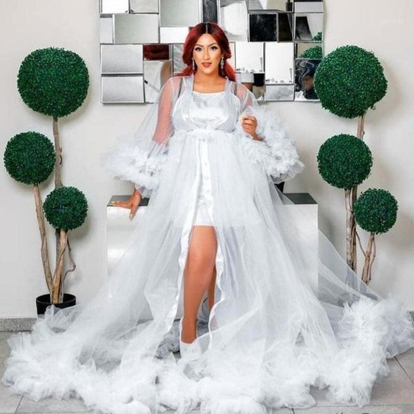 transparent white long tulle bridal robe puffy sleeves a-line women outfit female kimono ruffles tutu dress beach casual dresses, Black;gray
transparent white long tulle bridal robe puffy sleeves a-line women outfit female kimono ruffles tutu dress beach casual dresses, Black;gray