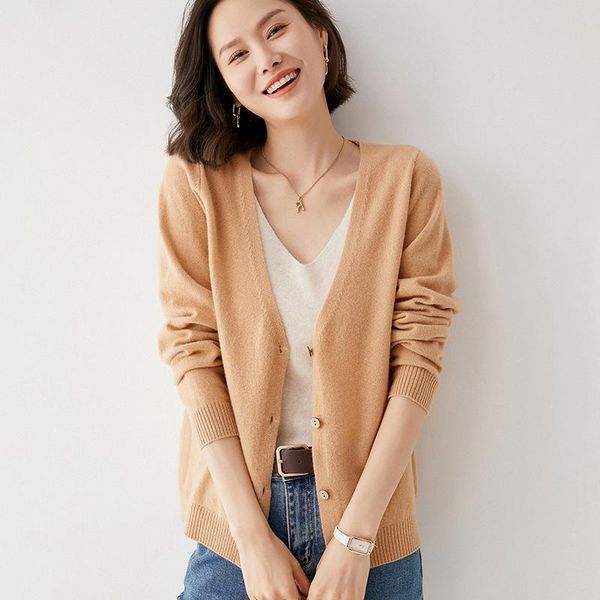 women's knits & tees beliarst 2021 autumn and winter v-neck cardigan long-sleeved knitted 100% pure wool sweater color casual, White
women's knits & tees beliarst 2021 autumn and winter v-neck cardigan long-sleeved knitted 100% pure wool sweater color casual, White