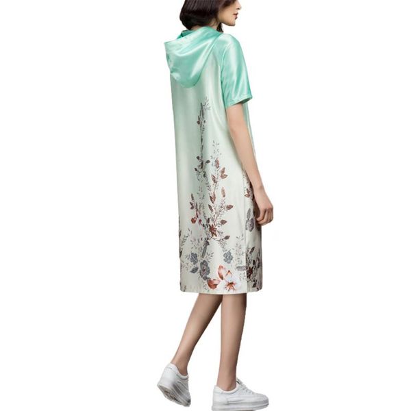 party dresses summer casual 2021 short sleeve floral print green hoody dress for ladies, White;black
party dresses summer casual 2021 short sleeve floral print green hoody dress for ladies, White;black