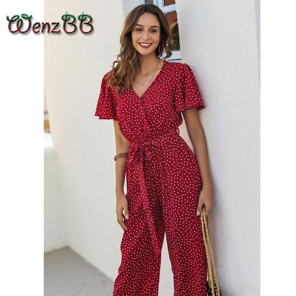 women's jumpsuits & rompers wenzbb women casual dot printed red v-neck petal sleeve lace up tunic one piece pants set romper drop, Black;white
women's jumpsuits & rompers wenzbb women casual dot printed red v-neck petal sleeve lace up tunic one piece pants set romper drop, Black;white