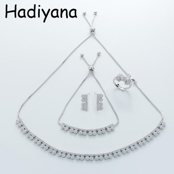 earrings & necklace hadiyana cubic zirconia ladies jewelry set copper bracelet tz8059, Silver
earrings & necklace hadiyana cubic zirconia ladies jewelry set copper bracelet tz8059, Silver