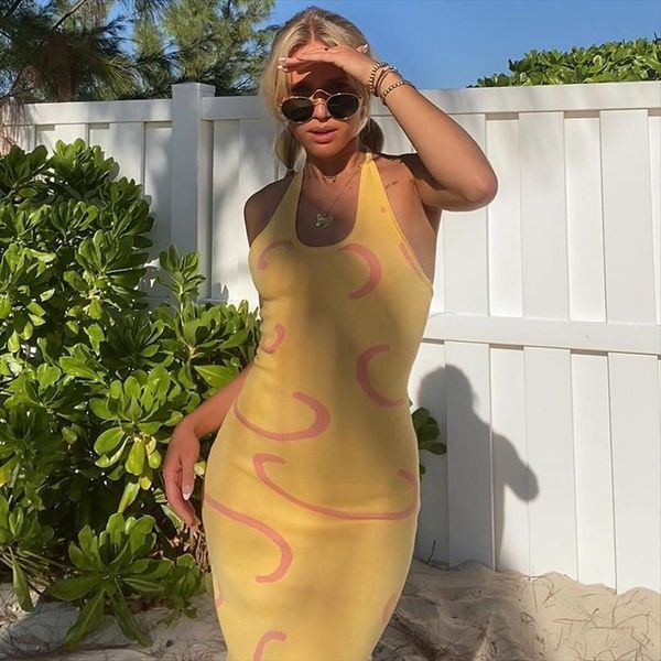 knitted bodycon midi womens dresses y2k halter neck summer yellow sleeveless backless party beach casual sundress, Black;gray
knitted bodycon midi womens dresses y2k halter neck summer yellow sleeveless backless party beach casual sundress, Black;gray