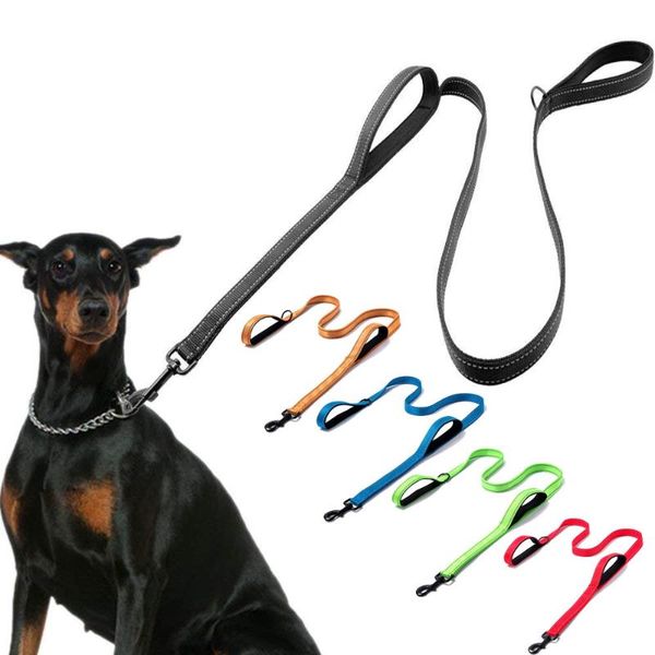 dog collars & leashes reflective padded leash two handle durable small medium large pet training nylon lead for night walking running
dog collars & leashes reflective padded leash two handle durable small medium large pet training nylon lead for night walking running
