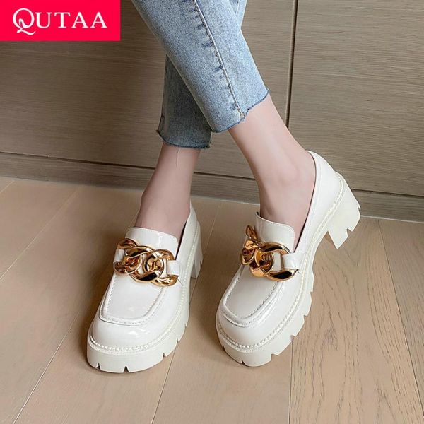 dress shoes qutaa 2021platform cow patent leather metal decoration women pumps spring autumn square high heel fashion female size34-39, Black
dress shoes qutaa 2021platform cow patent leather metal decoration women pumps spring autumn square high heel fashion female size34-39, Black