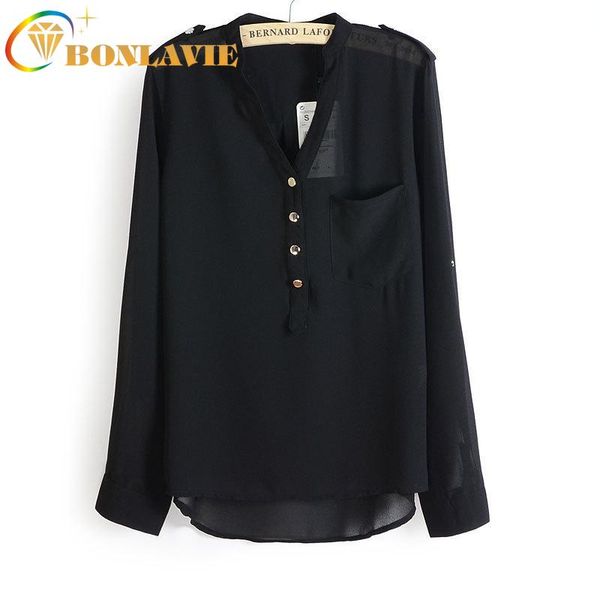 women's blouses & shirts women chiffon blouse with button decoration v-neck long sleeve pure-color large pocket shirt loose type woman, White
women's blouses & shirts women chiffon blouse with button decoration v-neck long sleeve pure-color large pocket shirt loose type woman, White